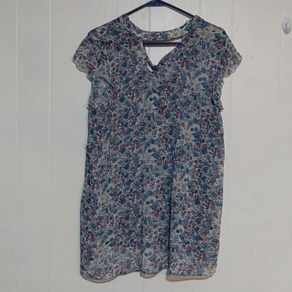 Large Motherhood Maternity Floral Blouse Open Back - Picture 5 of 5